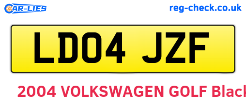 LD04JZF are the vehicle registration plates.
