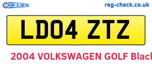 LD04ZTZ are the vehicle registration plates.