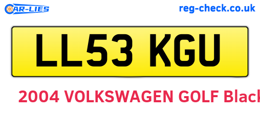LL53KGU are the vehicle registration plates.