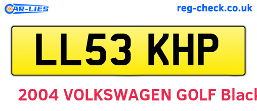 LL53KHP are the vehicle registration plates.