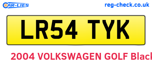 LR54TYK are the vehicle registration plates.