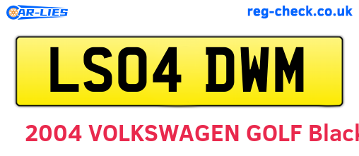 LS04DWM are the vehicle registration plates.