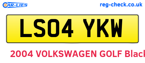 LS04YKW are the vehicle registration plates.