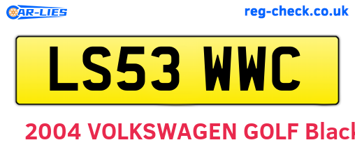 LS53WWC are the vehicle registration plates.