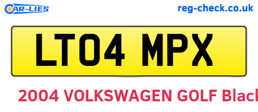 LT04MPX are the vehicle registration plates.