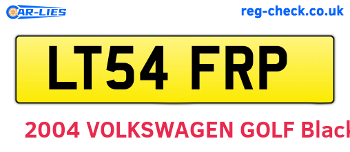 LT54FRP are the vehicle registration plates.