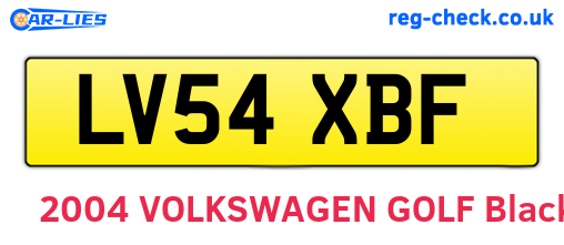 LV54XBF are the vehicle registration plates.