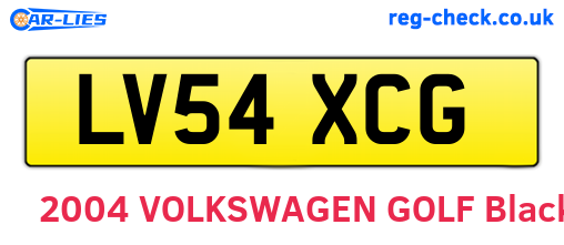 LV54XCG are the vehicle registration plates.