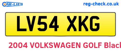 LV54XKG are the vehicle registration plates.
