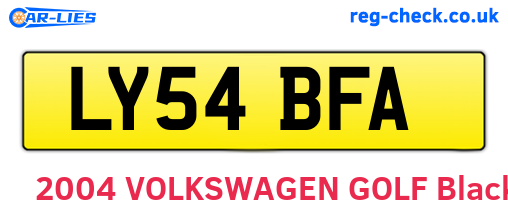 LY54BFA are the vehicle registration plates.