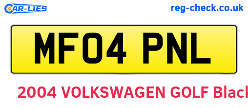 MF04PNL are the vehicle registration plates.