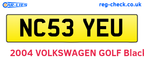 NC53YEU are the vehicle registration plates.