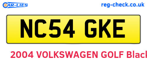 NC54GKE are the vehicle registration plates.