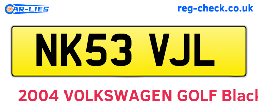 NK53VJL are the vehicle registration plates.