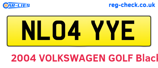NL04YYE are the vehicle registration plates.