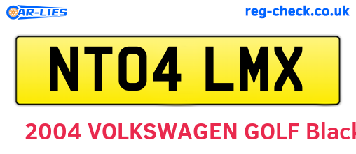 NT04LMX are the vehicle registration plates.
