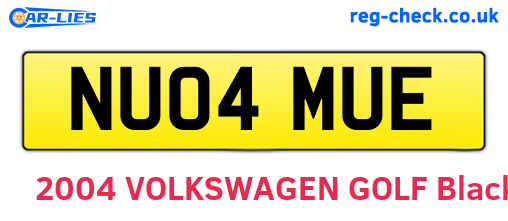 NU04MUE are the vehicle registration plates.