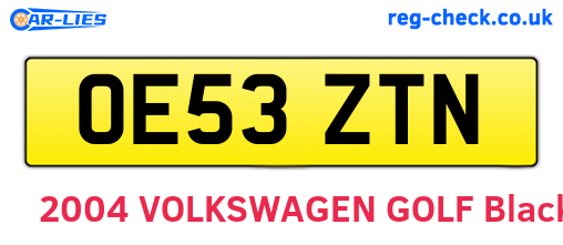 OE53ZTN are the vehicle registration plates.