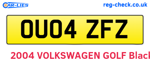 OU04ZFZ are the vehicle registration plates.
