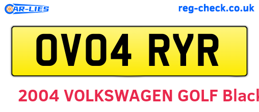 OV04RYR are the vehicle registration plates.