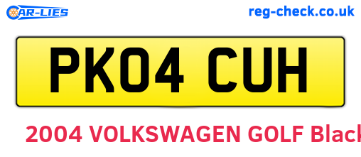 PK04CUH are the vehicle registration plates.