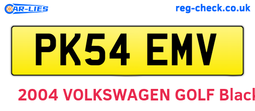 PK54EMV are the vehicle registration plates.