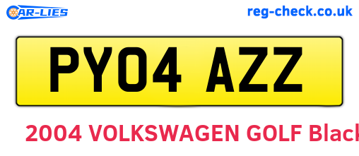 PY04AZZ are the vehicle registration plates.