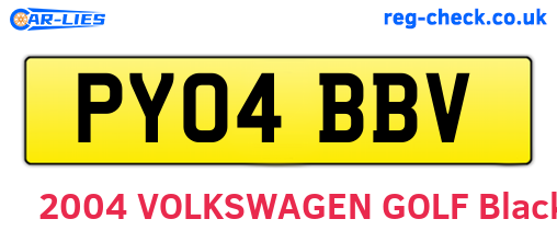 PY04BBV are the vehicle registration plates.