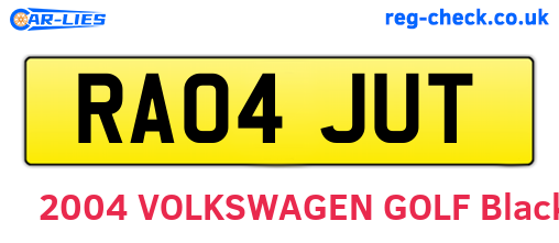 RA04JUT are the vehicle registration plates.