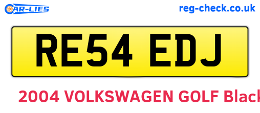 RE54EDJ are the vehicle registration plates.