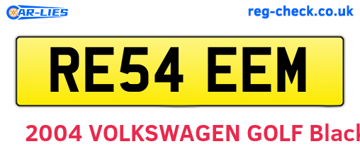 RE54EEM are the vehicle registration plates.