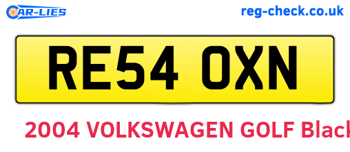 RE54OXN are the vehicle registration plates.