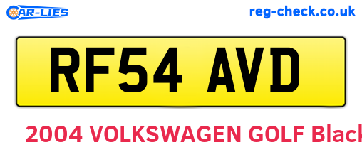RF54AVD are the vehicle registration plates.