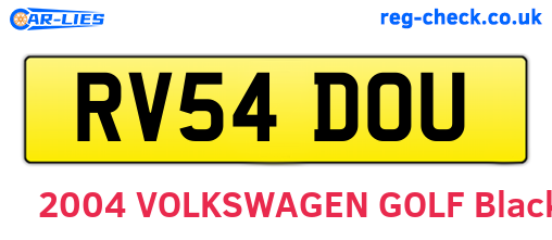 RV54DOU are the vehicle registration plates.