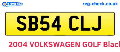 SB54CLJ are the vehicle registration plates.