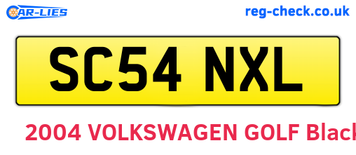 SC54NXL are the vehicle registration plates.