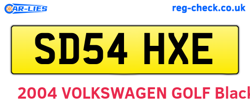 SD54HXE are the vehicle registration plates.