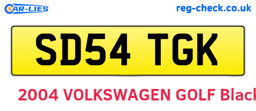 SD54TGK are the vehicle registration plates.