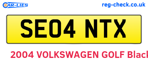 SE04NTX are the vehicle registration plates.