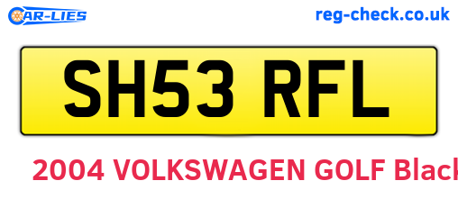 SH53RFL are the vehicle registration plates.