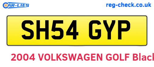 SH54GYP are the vehicle registration plates.