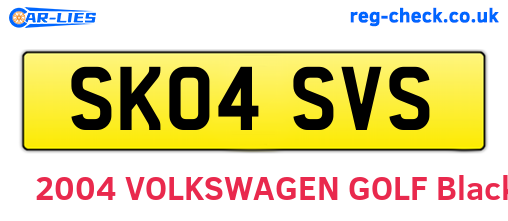 SK04SVS are the vehicle registration plates.