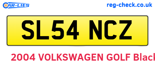SL54NCZ are the vehicle registration plates.