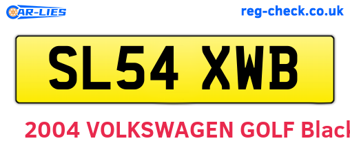 SL54XWB are the vehicle registration plates.