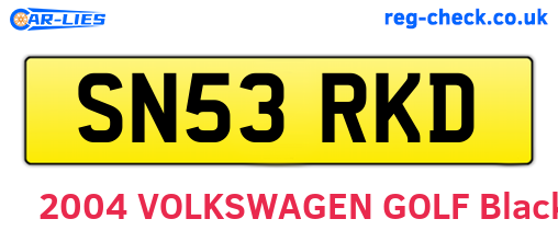 SN53RKD are the vehicle registration plates.