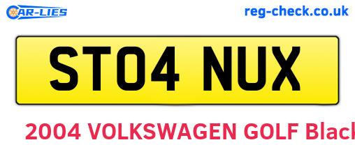 ST04NUX are the vehicle registration plates.