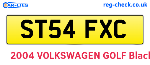 ST54FXC are the vehicle registration plates.