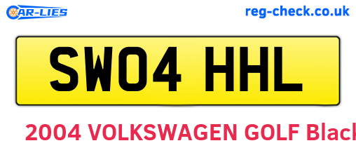 SW04HHL are the vehicle registration plates.