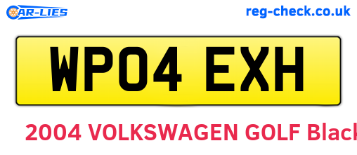 WP04EXH are the vehicle registration plates.