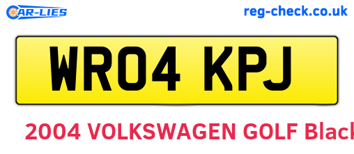 WR04KPJ are the vehicle registration plates.